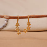 Load image into Gallery viewer, Gold Flower Drop Earrings with Diamonds | Women&#39;s Jewelry Gift
