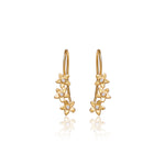Load image into Gallery viewer, Gold Flower Drop Earrings with Diamonds | Women&#39;s Jewelry Gift
