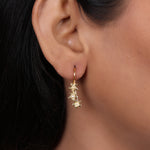 Load image into Gallery viewer, Gold Flower Drop Earrings with Diamonds | Women&#39;s Jewelry Gift
