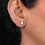 Load image into Gallery viewer, Silver Stud Earrings with Diamond | Women&#39;s Daily Wear
