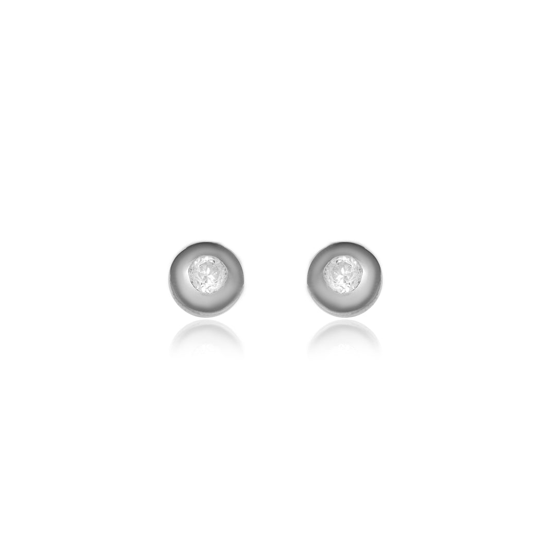 Silver Stud Earrings with Diamond | Women's Daily Wear