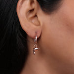 Load image into Gallery viewer, Rose Gold Dolphin Hoop Earrings for Women | Dangle Jewelry
