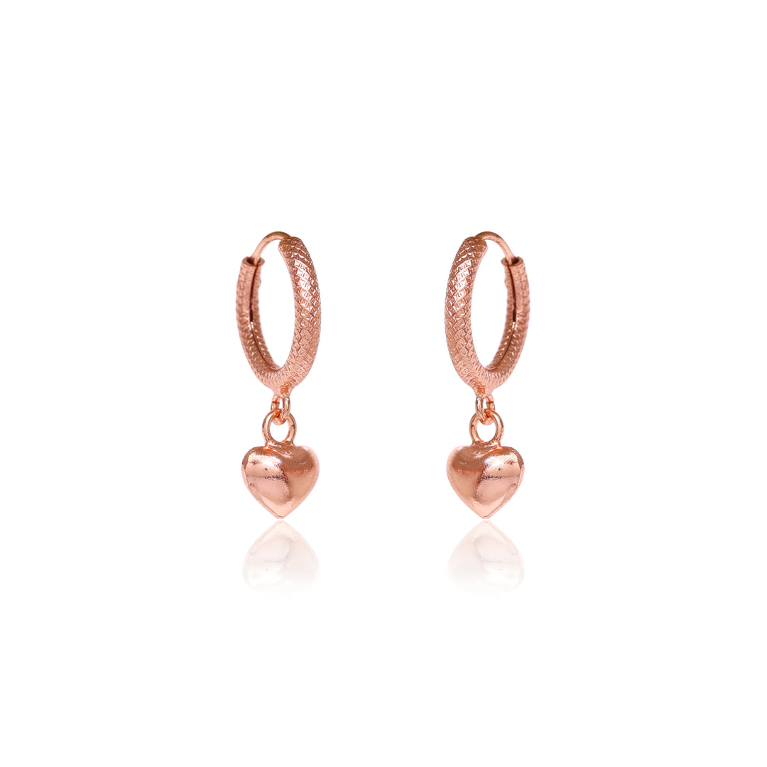 Rose Gold Heart Hoop Earrings for Women | Dangle Jewelry