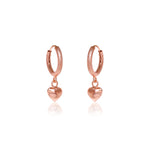 Load image into Gallery viewer, Rose Gold Heart Hoop Earrings for Women | Dangle Jewelry
