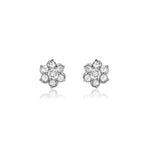 Load image into Gallery viewer, Silver Flower Stud Earrings | Cubic Zirconia | Daily Wear
