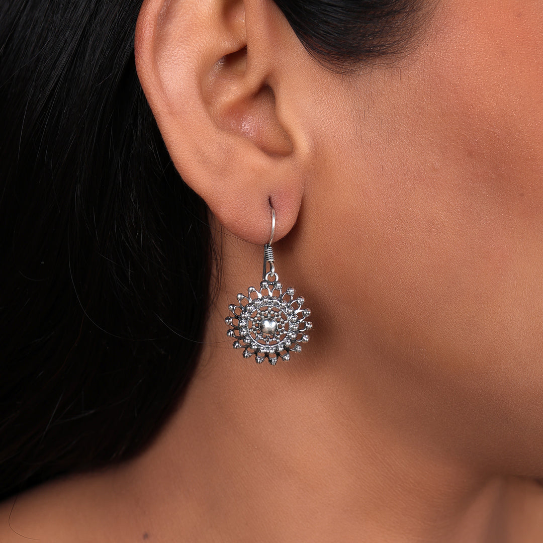 925 Silver Filigree Drop Earrings | Women's Floral Jewelry