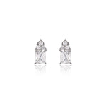 Load image into Gallery viewer, Silver Stud Earrings with Cubic Zirconia | For Women | Gift
