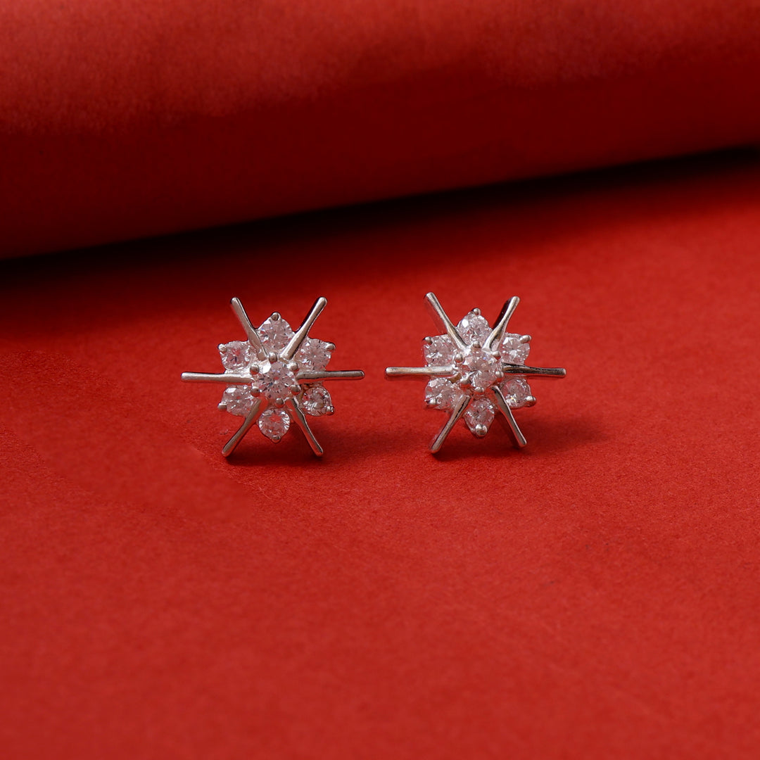 925 Silver Diamond Stud Earrings for Women | Gift Jewelry