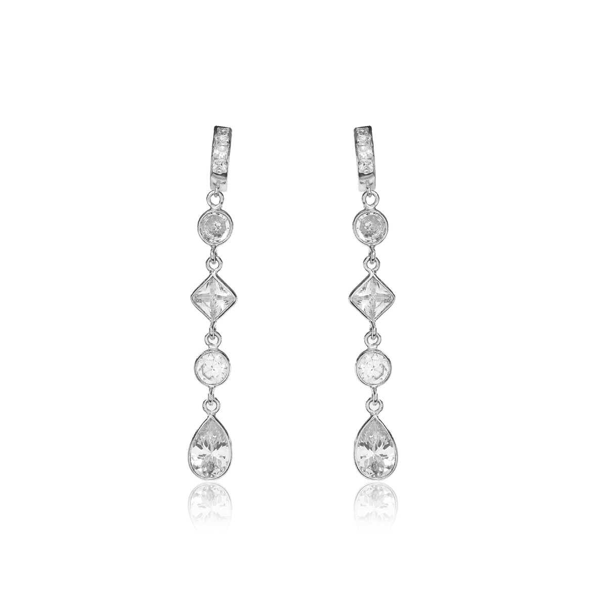 925 silver cubic zirconia dangle earrings for women | gift jewelry