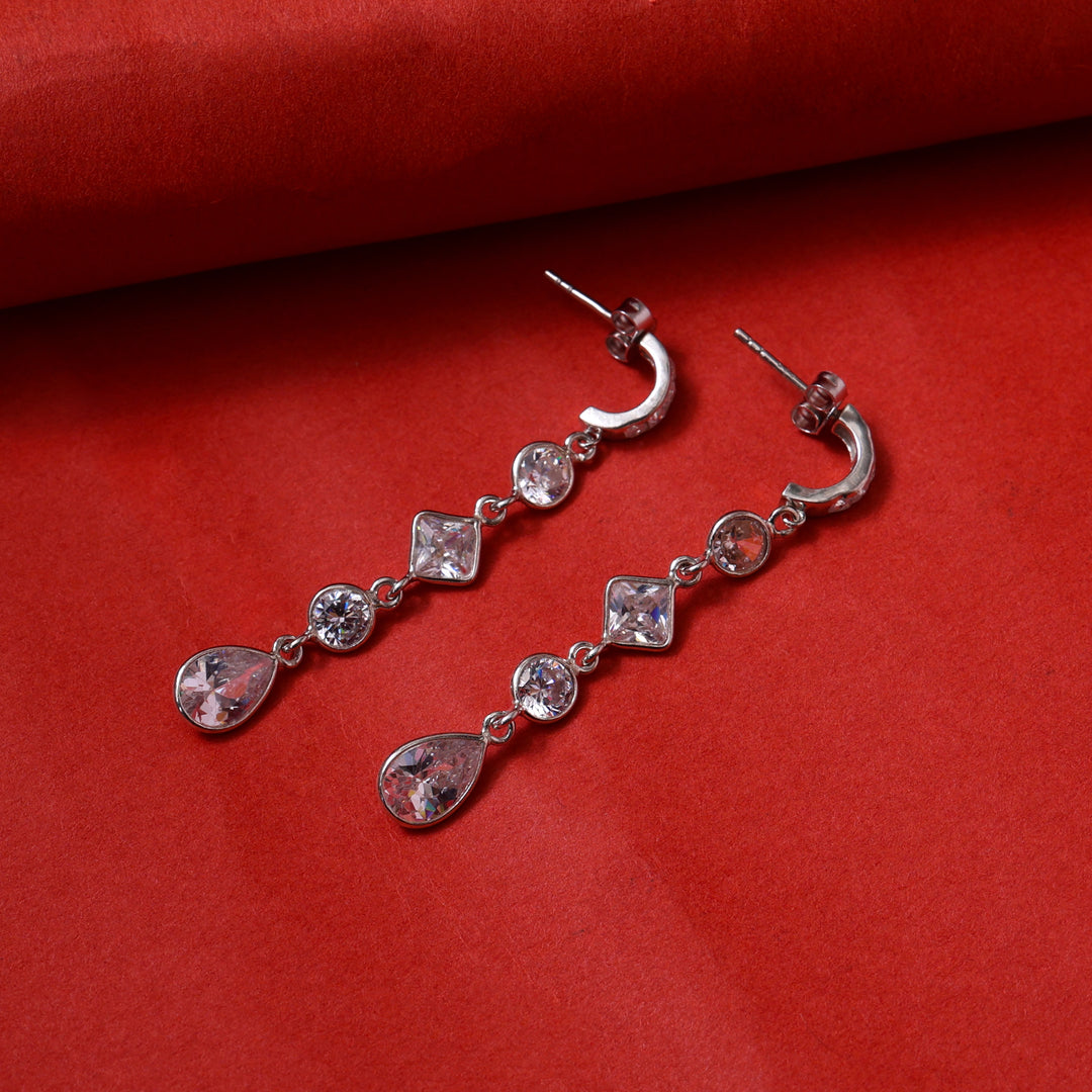 925 Silver Cubic Zirconia Dangle Earrings for Women | Gift Jewelry