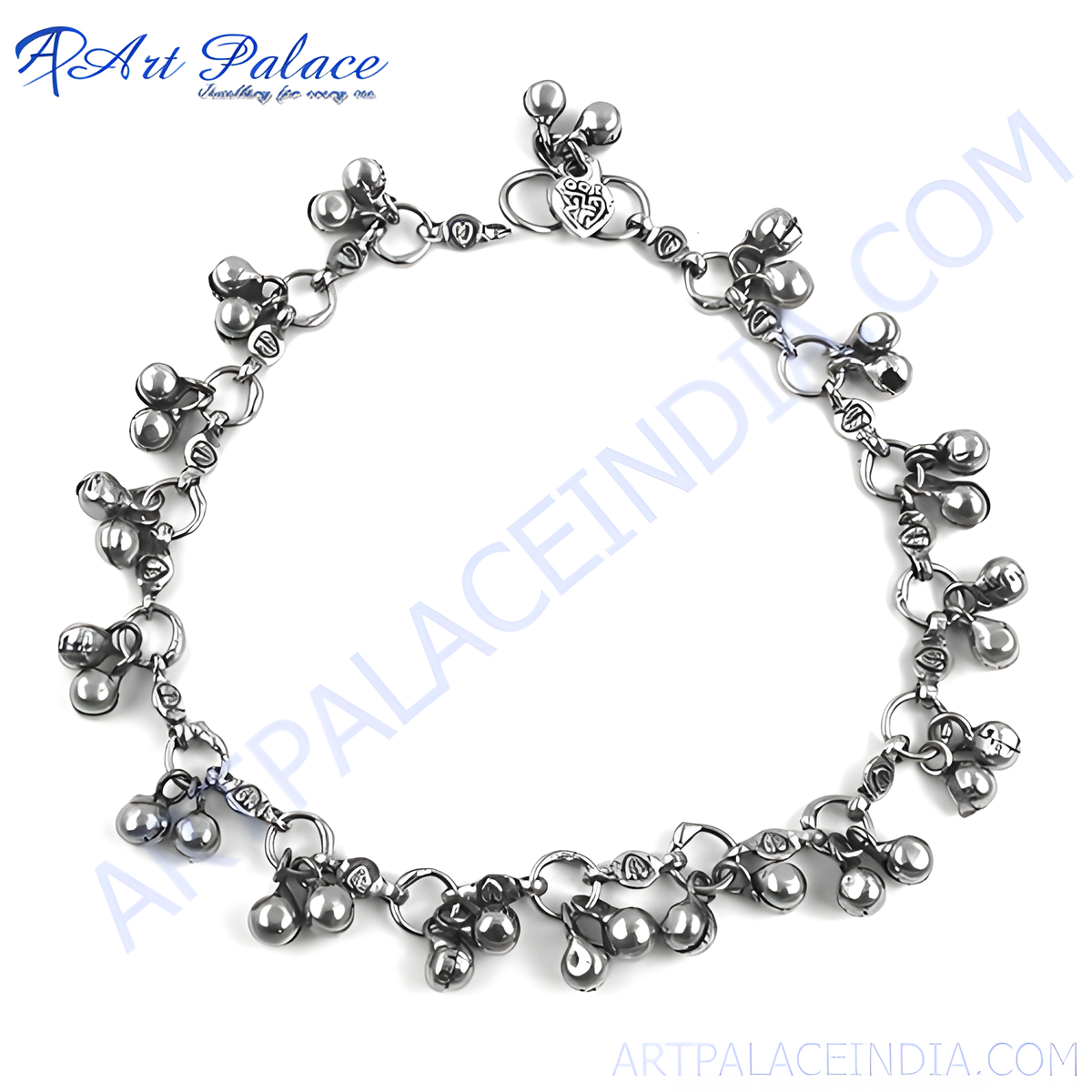 Silver anklet with bells for women | indian jewelry