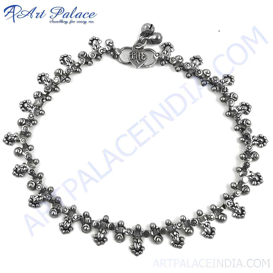 Oxidized Silver Anklet for Women | Silver Anklet for Women