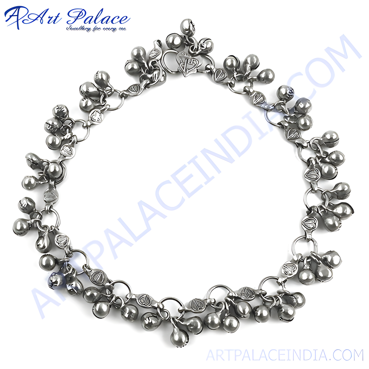 Silver anklet with bells for women | indian jewelry