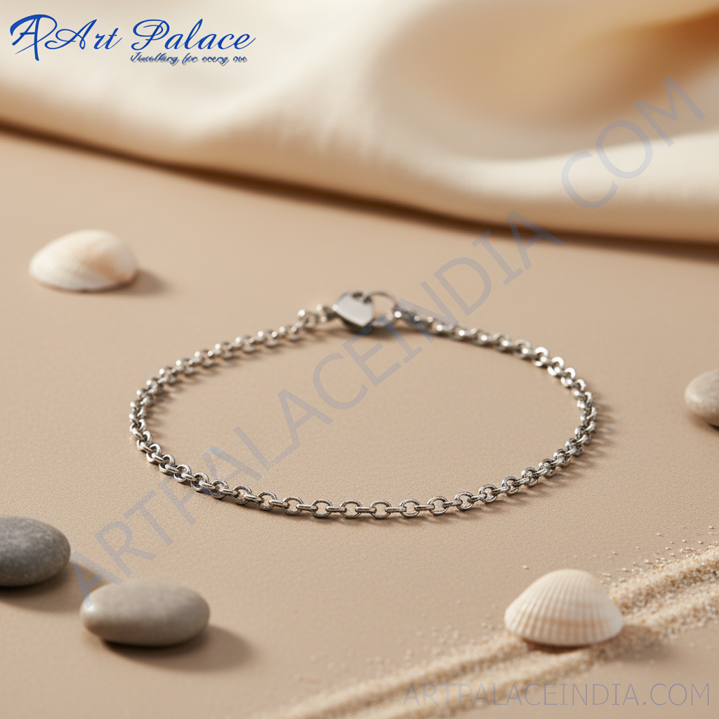 Silver chain anklet with a simple design, perfect for daily wear and gifting
