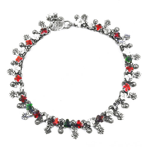 925 silver flower anklet for women | silver anklet jewelry