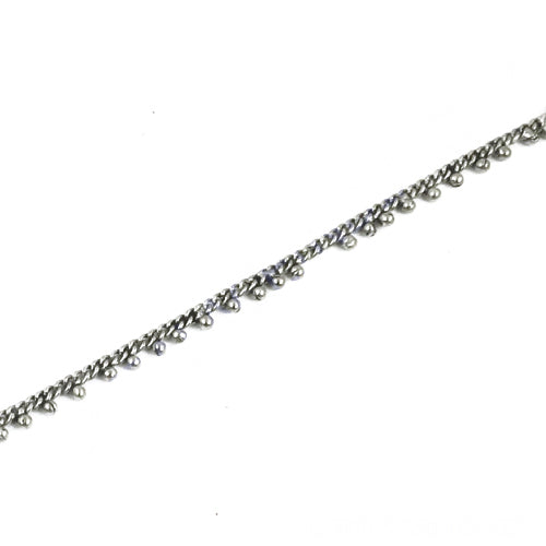 Silver anklet with dainty beads | women's foot jewelry