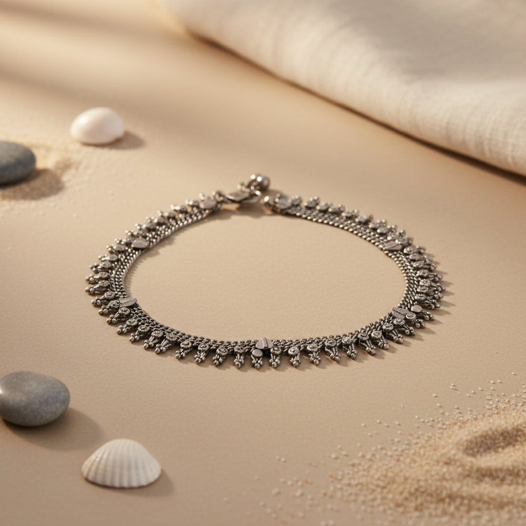 Silver Anklet for Women | Handmade Silver Anklets for Gift