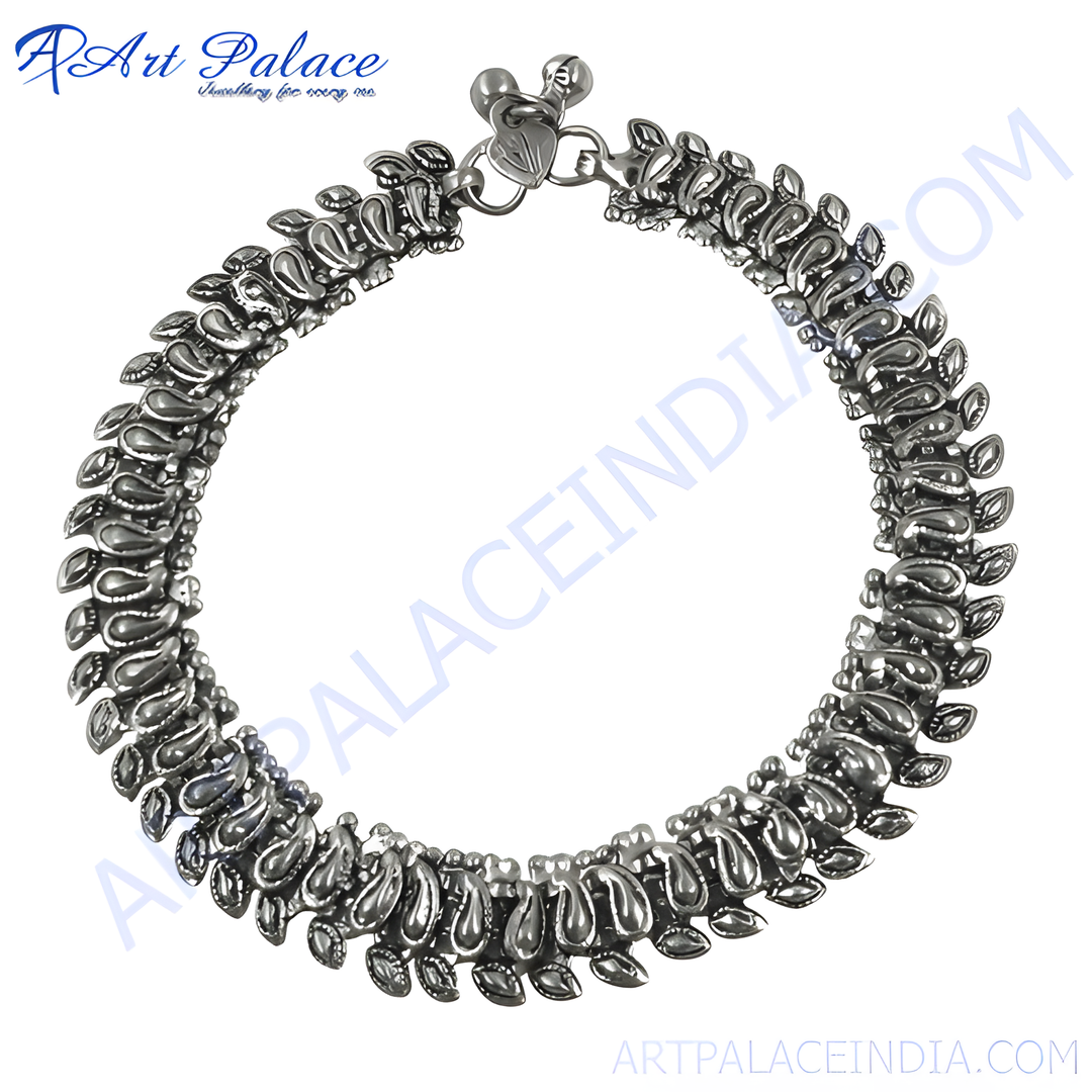 925 Silver Paisley Anklet for Women | Silver Anklet
