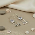 将图像加载到图库查看器中， 925 Silver White Quartz Dangle Earrings | For Women | Gift
