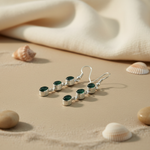 将图像加载到图库查看器中， 925 Silver Green Gemstone Drop Earrings for Women | Gift
