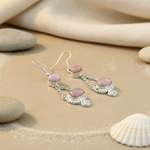将图像加载到图库查看器中， 925 Silver Pink Opal Drop Earrings for Women | Daily Jewelry
