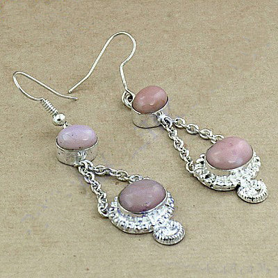 925 silver pink opal drop earrings for women | daily jewelry