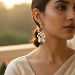 Load image into Gallery viewer, 925 Silver Amethyst &amp; Moonstone Earrings for Women | Dangle Earrings
