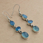 将图像加载到图库查看器中， 925 Silver Blue Chalcedony Drop Earrings for Women | Gift Jewelry
