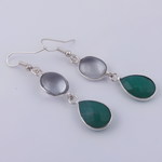 Load image into Gallery viewer, 925 Silver &amp; Green Agate Drop Earrings | Women&#39;s Jewelry Gift
