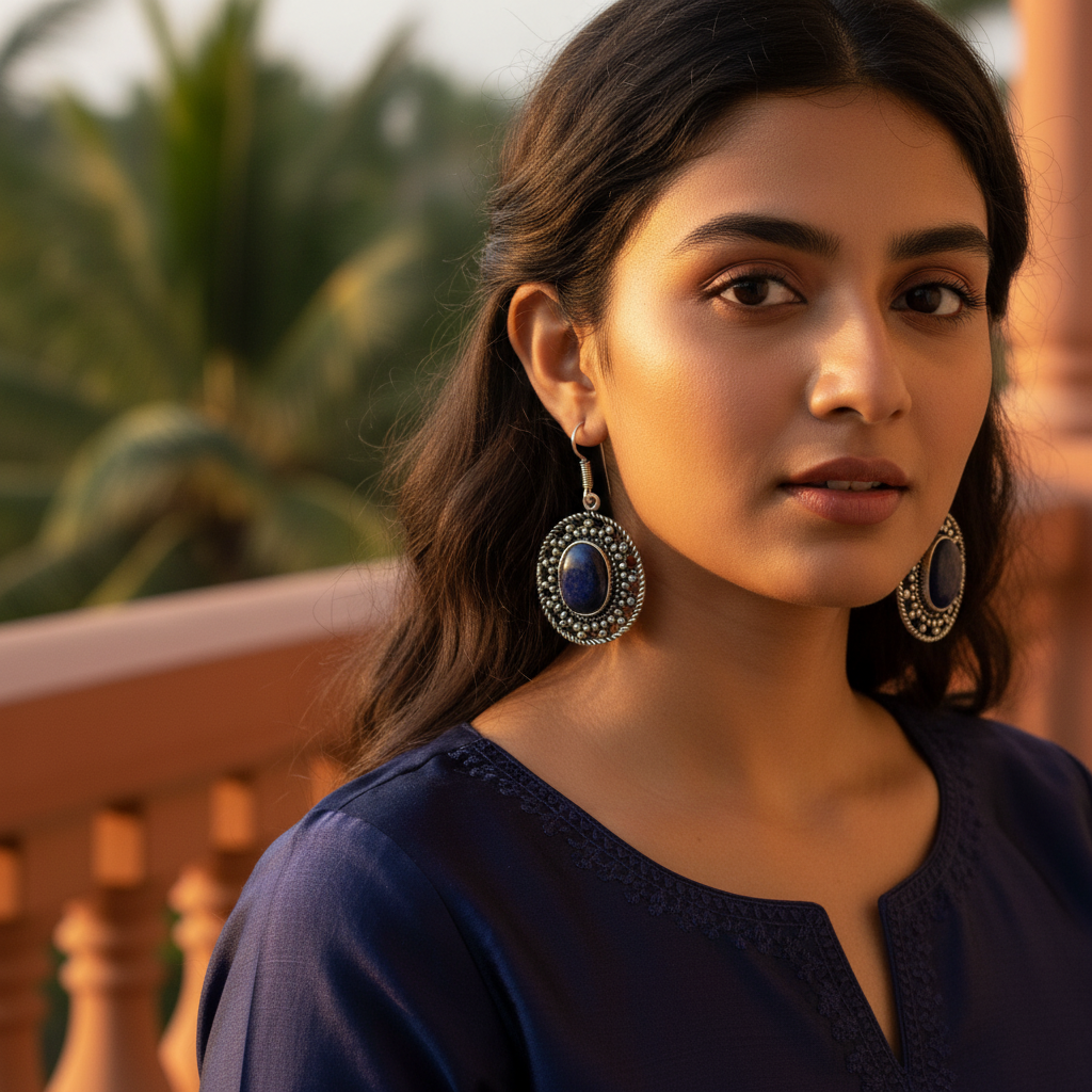 925 Silver Lapis Lazuli Earrings for Women | Dangle Earrings