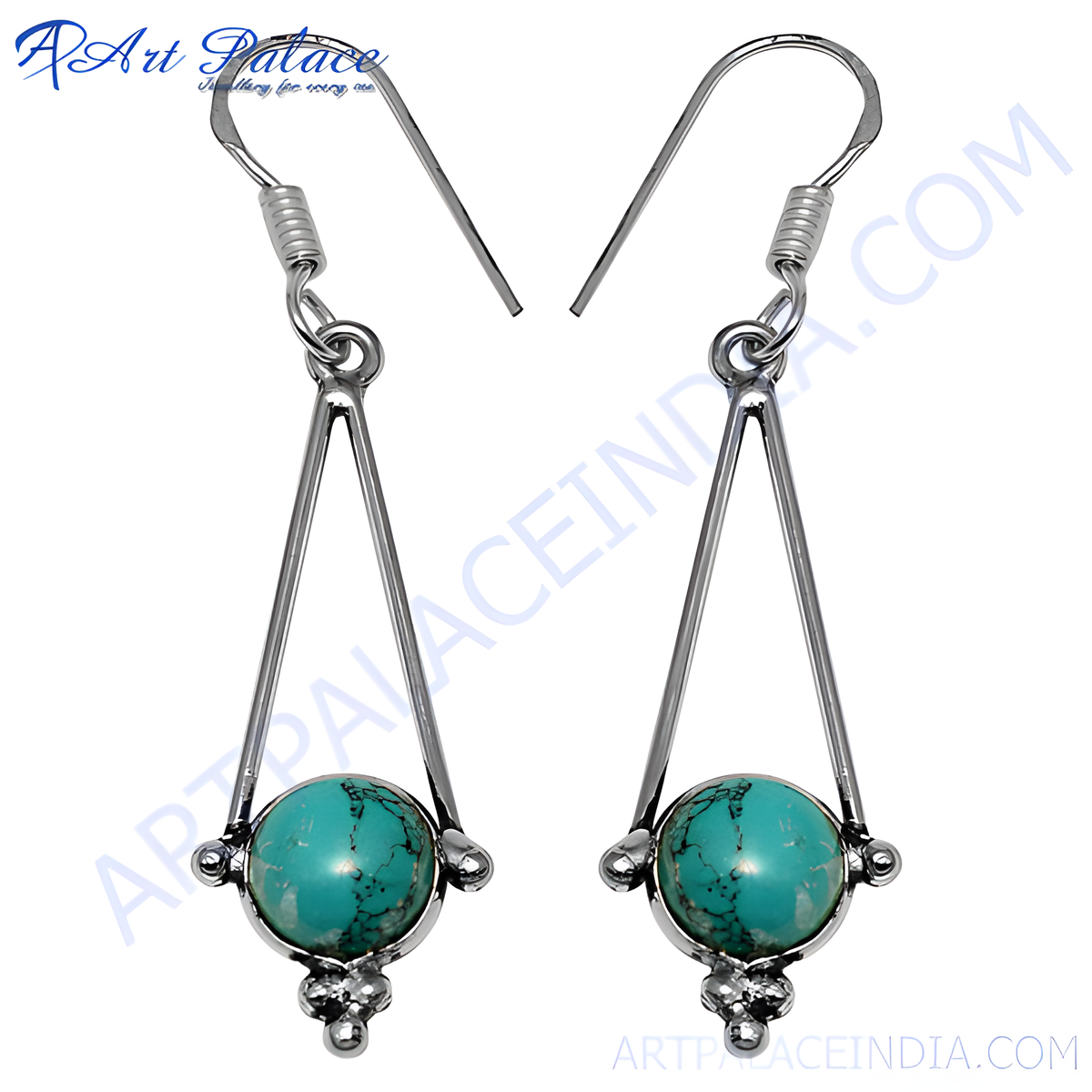 925 sterling silver drop earrings featuring turquoise gemstones