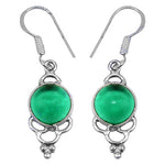 将图像加载到图库查看器中， 925 Silver Green Gemstone Drop Earrings for Women | Gift
