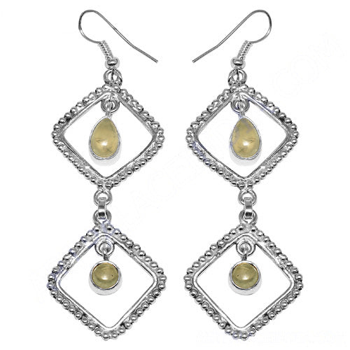 925 silver gemstone drop earrings for women | dangle earrings