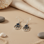 将图像加载到图库查看器中， 925 Silver Blue Sandstone Teardrop Earrings for Women
