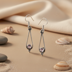 将图像加载到图库查看器中， 925 Silver Teardrop Earrings with Pink Gemstone for Women
