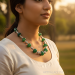 Load image into Gallery viewer, Green Agate Bead Necklace | Sterling Silver | Women&#39;s Jewelry
