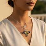 Load image into Gallery viewer, 925 Silver Gemstone Cross Pendant for Women | Gift Jewelry
