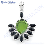 Load image into Gallery viewer, 925 Silver Peridot Onyx Pendant for Women | Gemstone Jewelry
