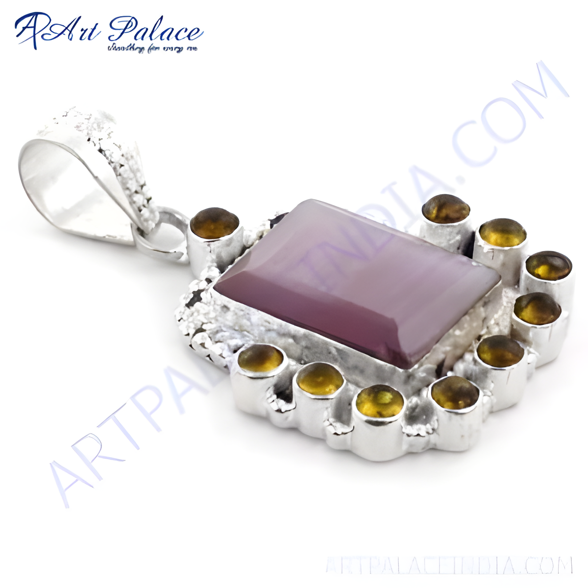 925 silver amethyst pendant for women | gemstone jewelry
