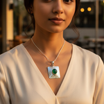 Load image into Gallery viewer, 925 Silver Green Onyx Pendant for Women | Gemstone Jewelry
