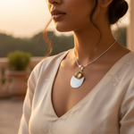 Load image into Gallery viewer, 925 Silver Green Stone Pendant for Women | Modern Jewelry
