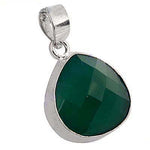 将图像加载到图库查看器中， 925 Silver Green Onyx Teardrop Pendant for Women | Gift

