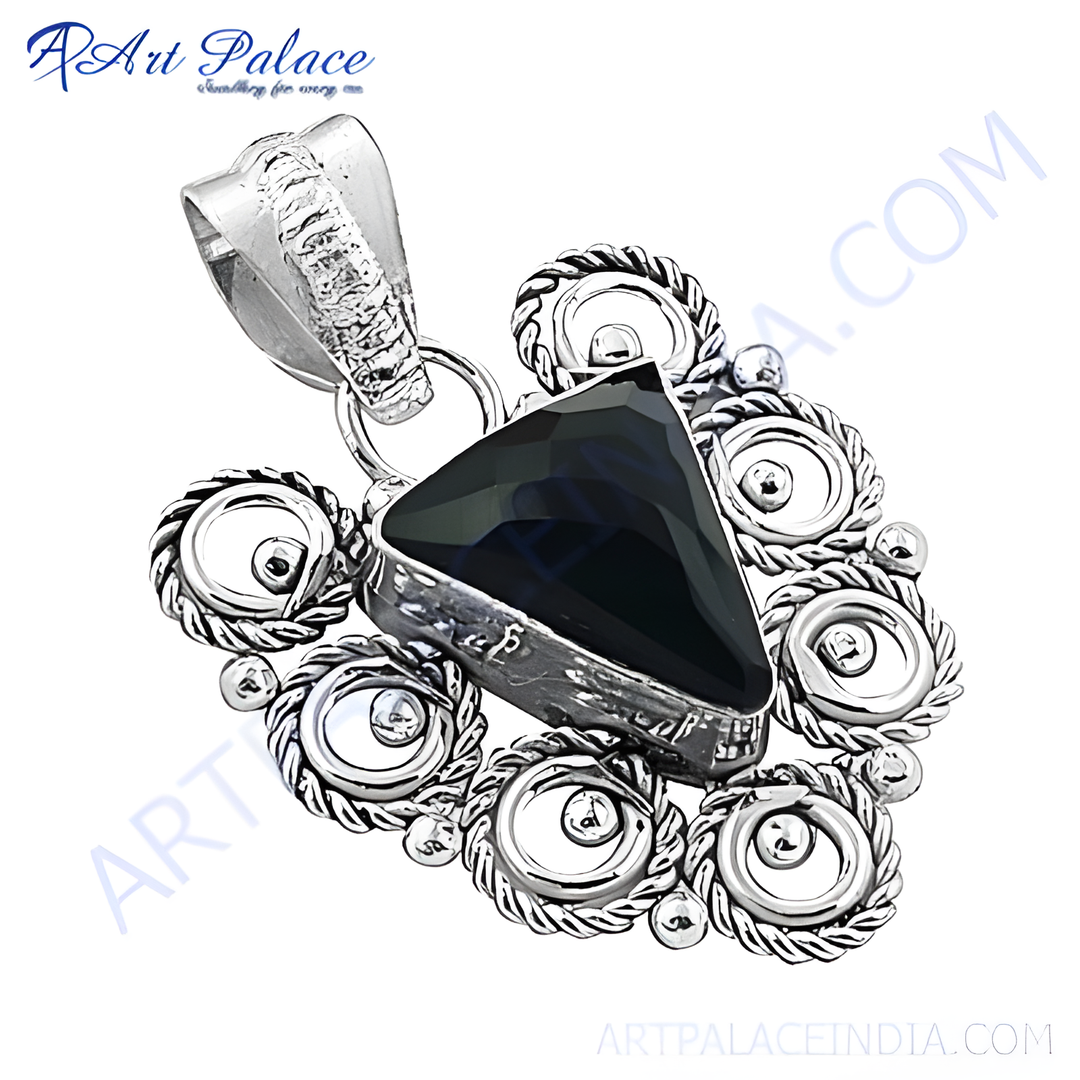 925 Sterling Silver Black Onyx Pendant for Women | Gemstone Jewelry