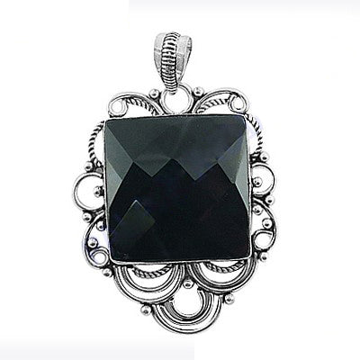 925 Silver Black Onyx Pendant for Women | Gemstone Jewelry