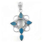 Load image into Gallery viewer, 925 Silver Chalcedony Pendant | Blue Gemstone Jewelry for Women
