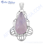 Load image into Gallery viewer, 925 Silver Rose Quartz Pendant for Women | Gemstone Jewelry
