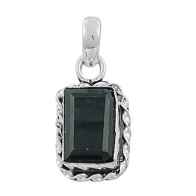 925 silver black onyx pendant | rectangle gemstone pendant
