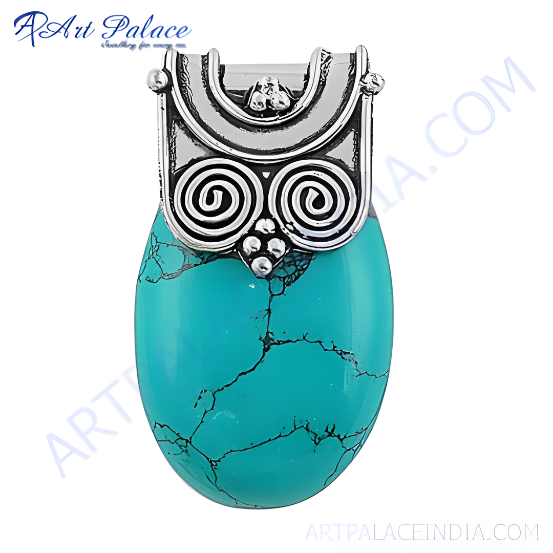 925 Silver Turquoise Pendant for Women | Boho Jewelry