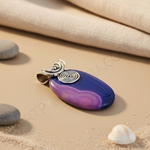 Load image into Gallery viewer, 925 silver blue agate pendant with a spiral design, gemstone jewelry
