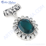 Load image into Gallery viewer, 925 Silver Emerald Green Pendant for Women | Gemstone Jewelry
